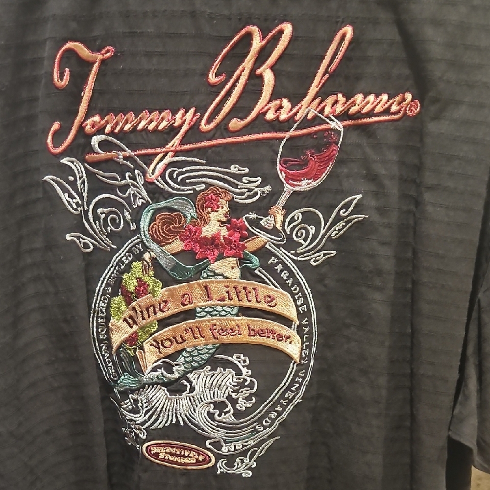 Tommy Bahama Black Silk Wine A Little Casual Button Down Shirt
